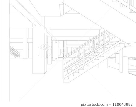 3D illustration of building project 118043992