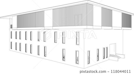 3D illustration of building project 118044011