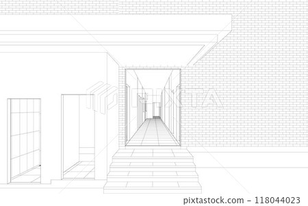 3D illustration of building project 3D illustration of building project 118044023