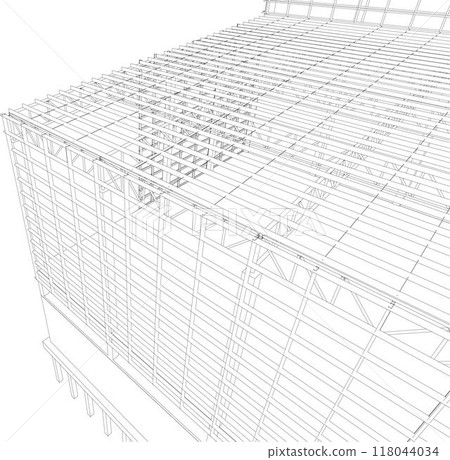 3D illustration of building project 3D illustration of building project 118044034