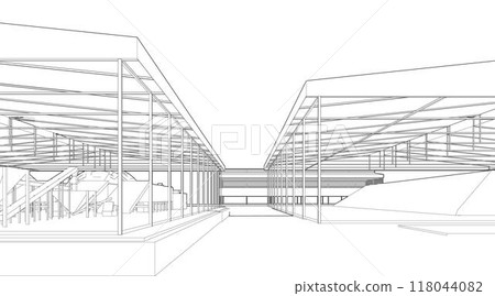 3D illustration of building project 118044082