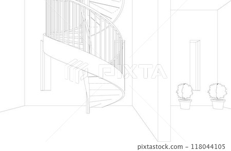 3D illustration of building project 3D illustration of building project 118044105