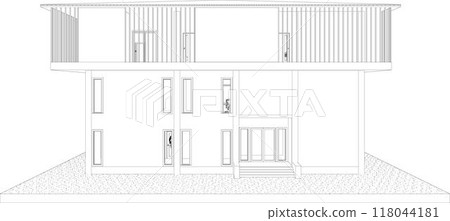 3D illustration of building project 3D illustration of building project 118044181