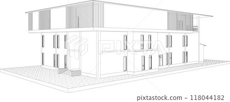 3D illustration of building project 3D illustration of building project 118044182
