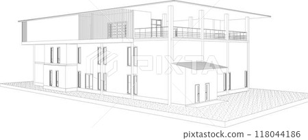 3D illustration of building project 3D illustration of building project 118044186