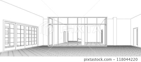 3D illustration of building project 118044220