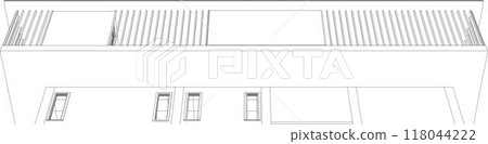 3D illustration of building project 118044222