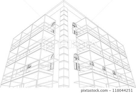 3D illustration of building project 118044251