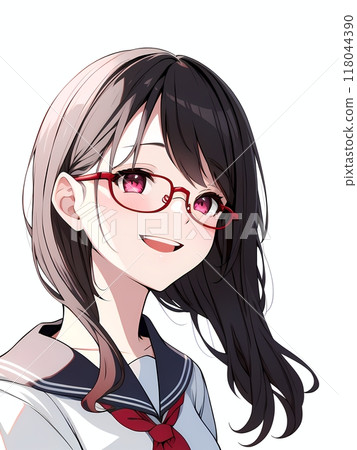 一個穿著水手服、戴著人工智慧生成的眼鏡的女孩 一個穿著水手服、戴著人工智慧生成的眼鏡的女孩 118044390