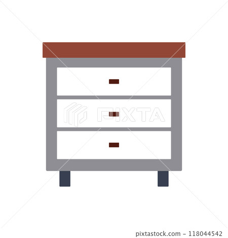 Minimalist dresser with three drawers Vector 118044542