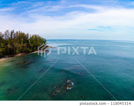 Nature view Beautiful clouds blue sky over sea in high season at Phuket Thailand 118045314