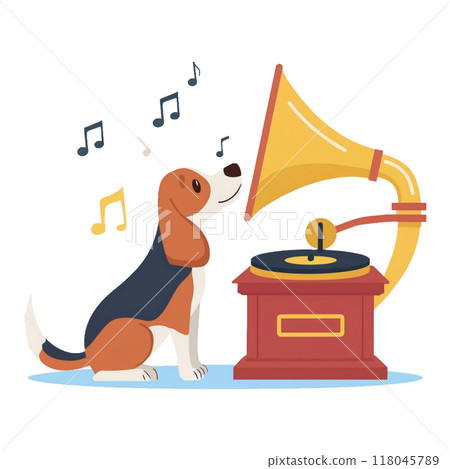 Gramophone and Beagle 1 / Material for flyers and posters 118045789