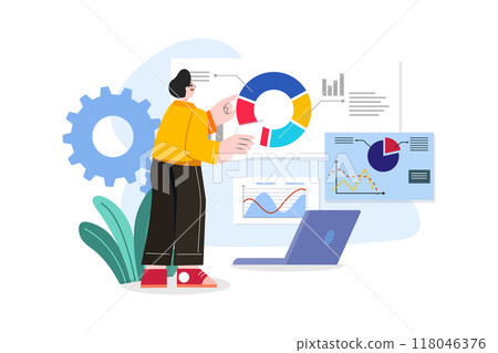 Data analysis Illustration concept on white background 118046376