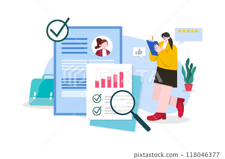 Management evaluation Illustration concept on white background Management evaluation Illustration concept on white background 118046377