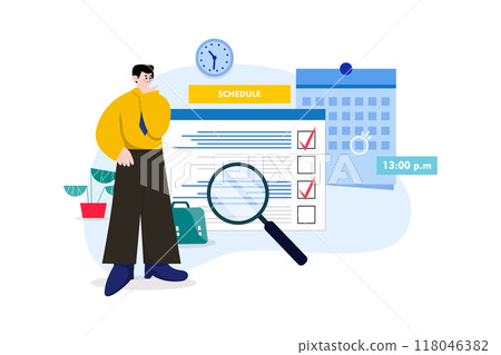 Businessman checking the schedule Businessman checking the schedule 118046382