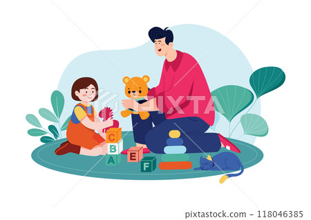 Father and daughter playing together 118046385
