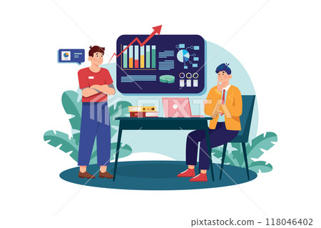 Male thinking about business strategy 118046402