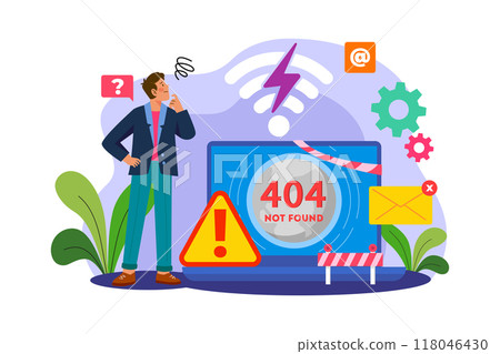Poor Internet Connection Illustration concept on white background 118046430