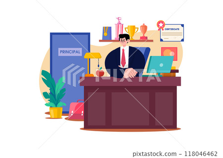 Principal Illustration concept on white background Principal Illustration concept on white background 118046462