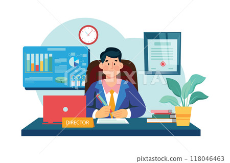 Director Illustration concept on white background Director Illustration concept on white background 118046463