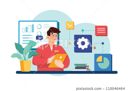 Administrator Illustration concept on white background Administrator Illustration concept on white background 118046464