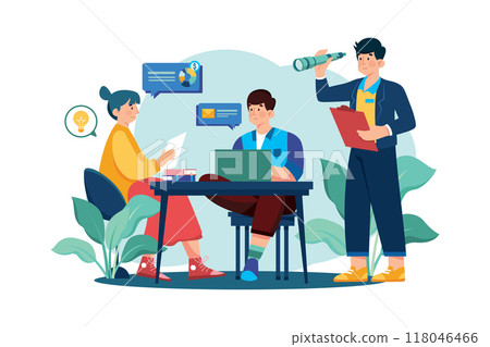 Supervisor Illustration concept on white background 118046466