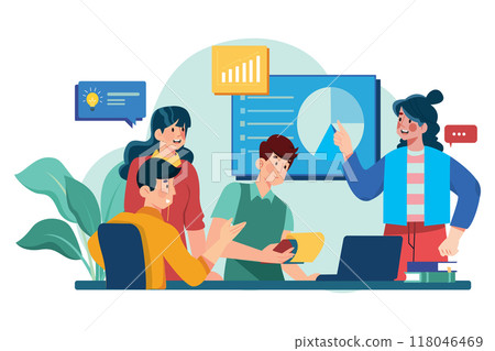 Team Leader Illustration concept on white background Team Leader Illustration concept on white background 118046469