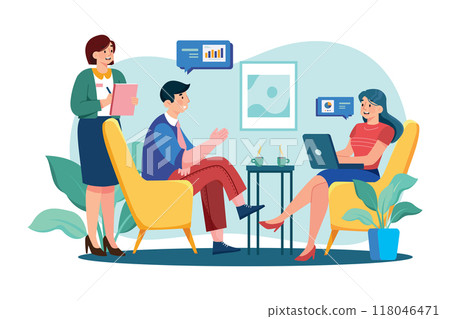 Assistant Manager Illustration concept on white background Assistant Manager Illustration concept on white background 118046471