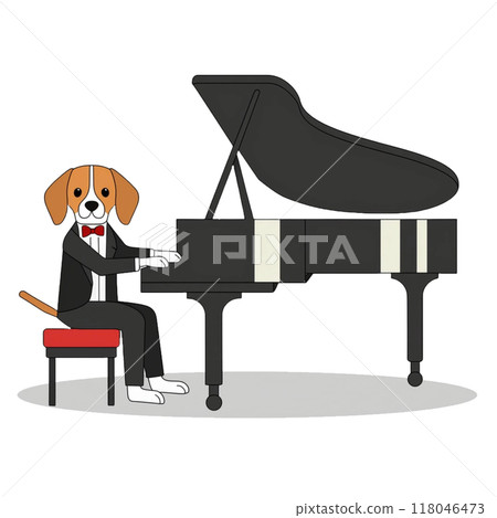 Grand Piano and Beagle 3 / Material for flyers and posters Grand Piano and Beagle 3 / Material for flyers and posters 118046473