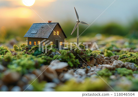 風力發電與房屋微型 Eco Image 5 AI 生成圖像 風力發電與房屋微型 Eco Image 5 AI 生成圖像 118046504