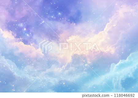 背景素材:平靜夢幻的星雲,柔和的雲彩 背景素材:平靜夢幻的星雲,柔和的雲彩 118046692