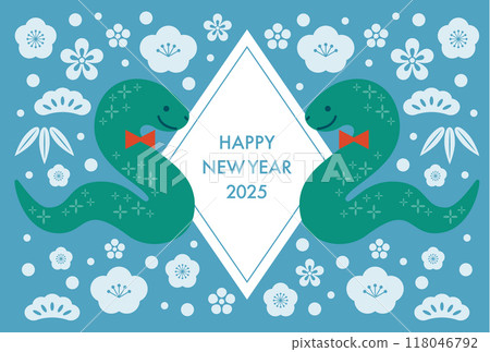 Pop Japanese-style snake year new year's card 8 118046792