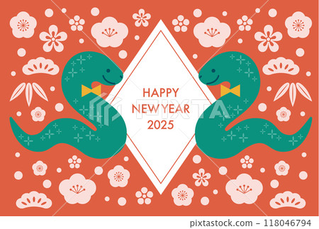 Pop Japanese-style snake year new year's card 6 118046794