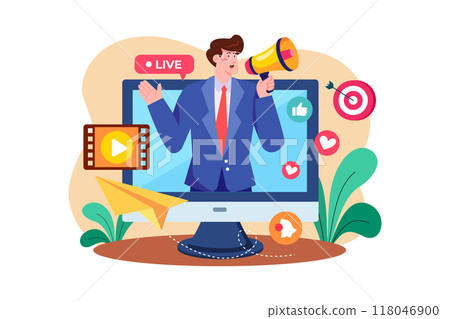 Communications Director Illustration concept on white background 118046900