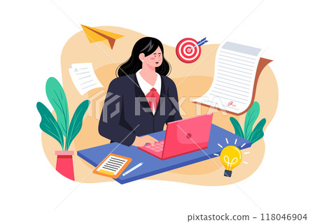 Copywriter Illustration concept on white background 118046904