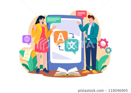 Translator Illustration concept on white background 118046905