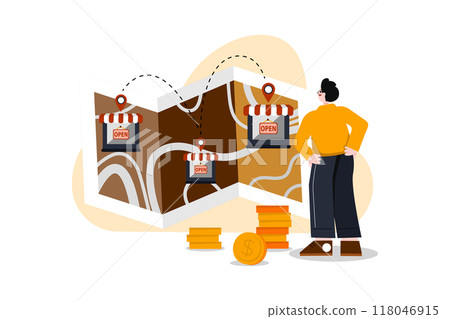 Restaurant Service flat illustration concept on white background 118046915