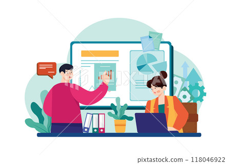 Financial Analyst Illustration concept on white background Financial Analyst Illustration concept on white background 118046922