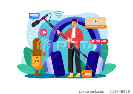 Sound Engineer Illustration concept on white background 118046936
