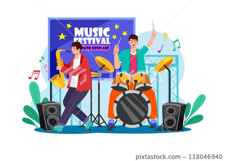 Musician Illustration concept on white background 118046940