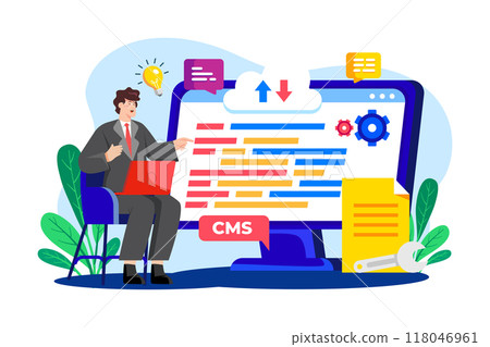 IT Manager flat illustration concept on white background 118046961