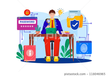 Chief Information Officer (CIO) flat illustration concept on white background 118046965