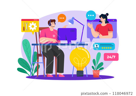 Customer Service Illustration concept on white background 118046972
