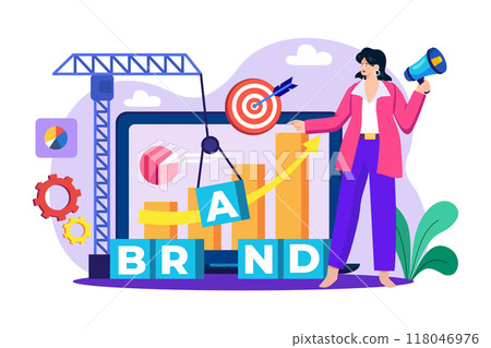 Brand Manager Illustration concept on white background 118046976