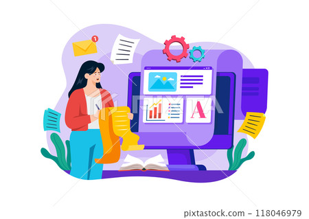 Copywriter Illustration concept on white background 118046979