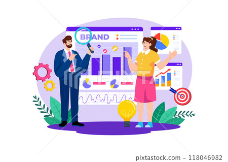 Brand Strategist Illustration concept on white background Brand Strategist Illustration concept on white background 118046982