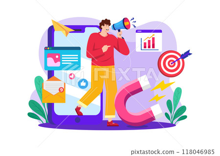 Marketing Specialist Illustration concept on white background 118046985