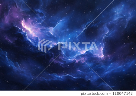 背景素材:深藍色和紫色的神秘星雲 背景素材:深藍色和紫色的神秘星雲 118047142