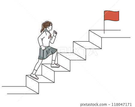 爬樓梯的國中女孩 爬樓梯的國中女孩 118047171