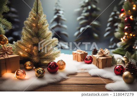 Landscape with Christmas tree 118047279